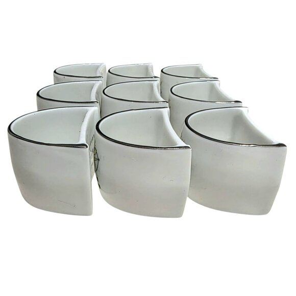 9 VTG Pottery Barn Reindeer Napkin Rings Christmas Holiday Rudolph Dancer Cupid - Picture 7 of 12